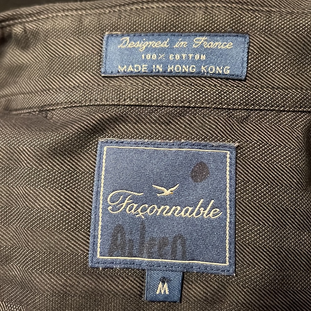 Faonnable Gray Men’s Button Down Collar Shirt - image 7